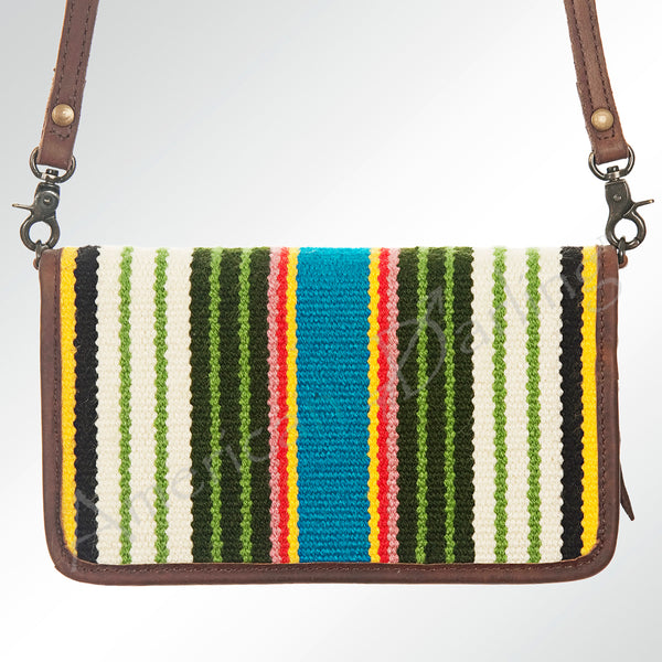 ADBG485 Southwestern Pattern Leather Crossbody Bag with Adjustable Strap