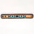 LC-ADBRF140 Beaded Leather Cuff Bracelet - Turquoise & Black Geometric Pattern on Tan Leather