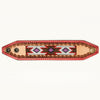 LC-ADBRF147 Beaded Leather Cuff Bracelet - Red & Pink Southwestern Pattern with Floral Tooling