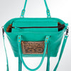ADBG662 American Darling Hand Tooled Floral Western Leather Tote Bag with Fringes