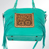 ADBG662 American Darling Hand Tooled Floral Western Leather Tote Bag with Fringes