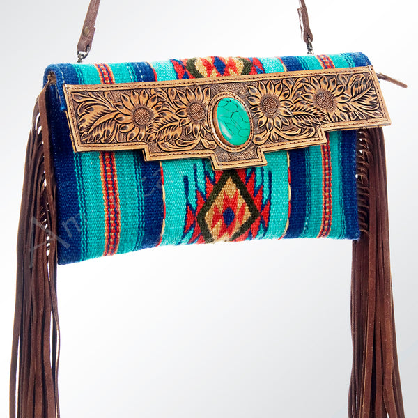ADBG664 American Darling Hand Tooled Floral & Saddle Blanket Western Small Cross body Bag