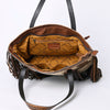 ADBGI159 Fringe Hair-On Cowhide Western Tote - Tooled Leather & Studded Accents