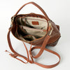 LC-ADBGI162 Western Leather Bucket Bag - Tooled Corners with Drawstring Closure
