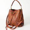 LC-ADBGI162 Western Leather Bucket Bag - Tooled Corners with Drawstring Closure