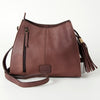 ADBGI165 Natural Hair on Tooled Leather Bag - Turquoise Concho & Stud Accent