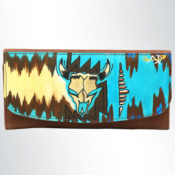ADBGM112 Hand-Painted Leather Wallet Clutch - Western Design by American Darling