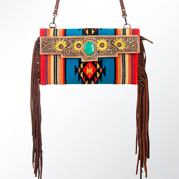 ADBG664 American Darling Hand Tooled Floral & Saddle Blanket Western Small Cross body Bag