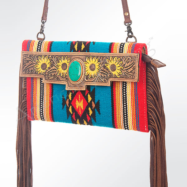 ADBG664 American Darling Hand Tooled Floral & Saddle Blanket Western Small Cross body Bag