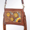 ADBGA154 American Darling Floral Carved Tooled Genuine Leather Large Cross body Bag