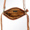 ADBGA156 American Darling Tooled Leather Crossbody with Fringe Western Brown Shoulder Bag