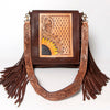 ADBGA158 American Darling Hand Tooled Floral Carved Genuine Leather Cross body Bag
