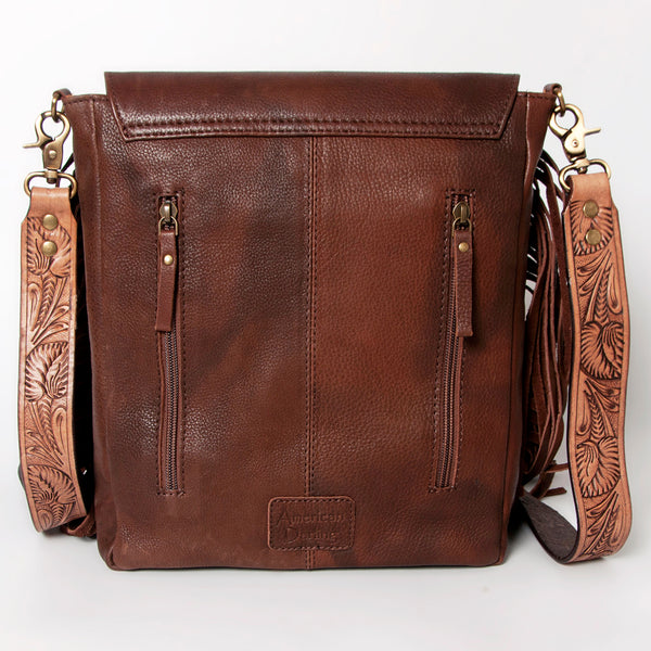 ADBGA158 American Darling Hand Tooled Floral Carved Genuine Leather Cross body Bag