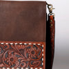 ADBGA161 American Darling Tooled Leather Messenger Bag Brown Fringe Western Shoulder Purse