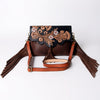 ADBGA162 American Darling Hand Tooled Floral Carved Genuine Leather Messenger Bag