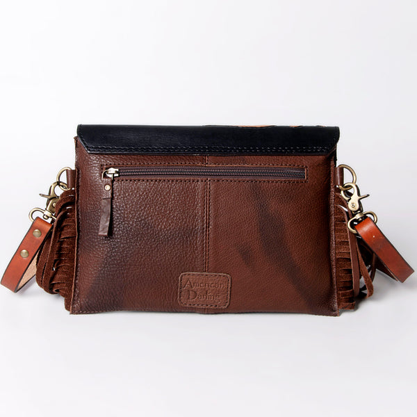 ADBGA162 American Darling Hand Tooled Floral Carved Genuine Leather Messenger Bag