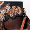 ADBGA162 American Darling Hand Tooled Floral Carved Genuine Leather Messenger Bag