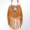 ADBGA165 American Darling Hand Tooled Floral Carved Suede Leather Large Cross body Bag