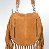 ADBGA165 American Darling Hand Tooled Floral Carved Suede Leather Large Cross body Bag