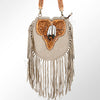 ADBGA166 American Darling Hand Tooled Floral Carved Genuine Suede Leather Large Cross body Bag