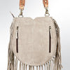 ADBGA166 American Darling Hand Tooled Floral Carved Genuine Suede Leather Large Cross body Bag