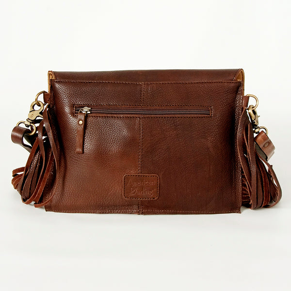ADBGA167 American Darling Hand Tooled Floral Carved Genuine Leather Large Cross body Bag