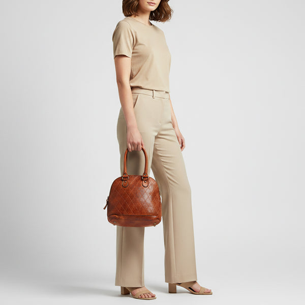 SWC123 Heritage Diamond-Stitch Dome Tote
