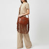 SWC128 Modern Rivet-Fringe Shoulder Bag