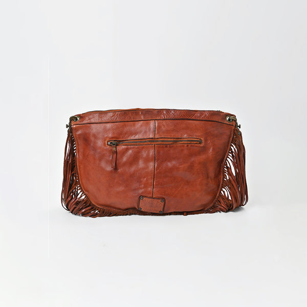 SWC128 Modern Rivet-Fringe Shoulder Bag