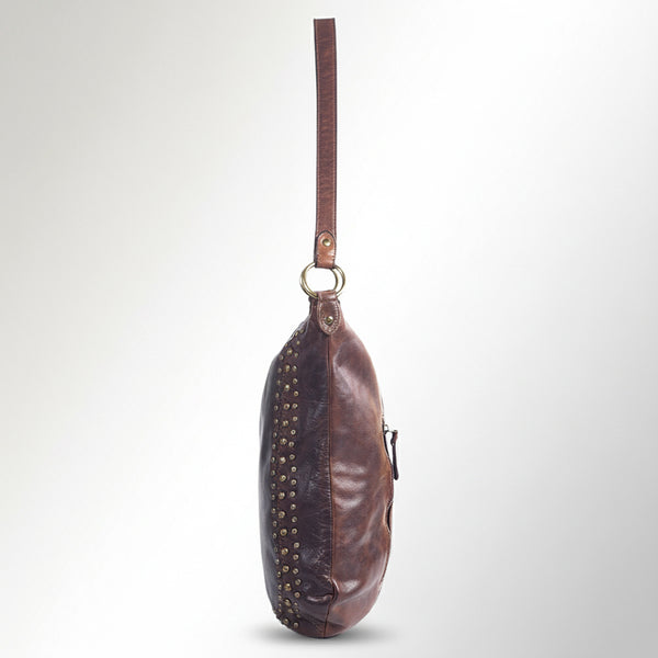 SWC142 Signature Riveted Leather Shoulder Bag