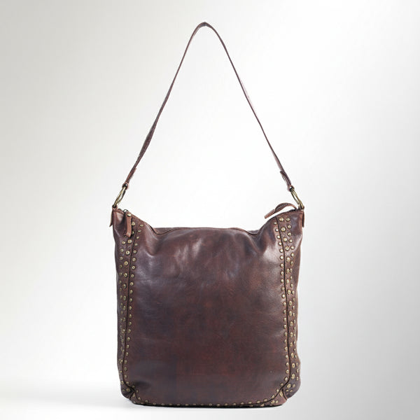 SWC142 Signature Riveted Leather Hobo