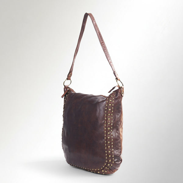 SWC142 Signature Riveted Leather Shoulder Bag