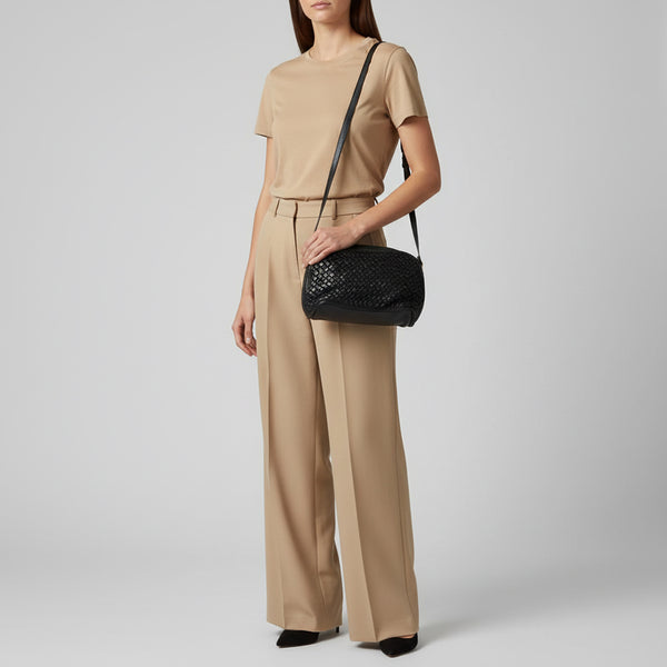 SWC148 Classic Leather Woven Crossbody