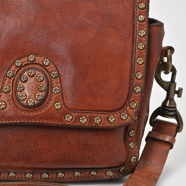 SWC149 Studded Leather Crossbody Bag