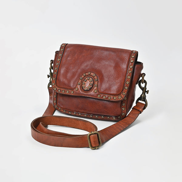 SWC149 Studded Leather Crossbody Bag