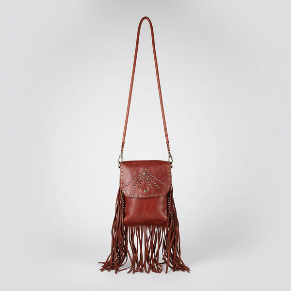 SWC150 Rivet Leather Messenger Bag
