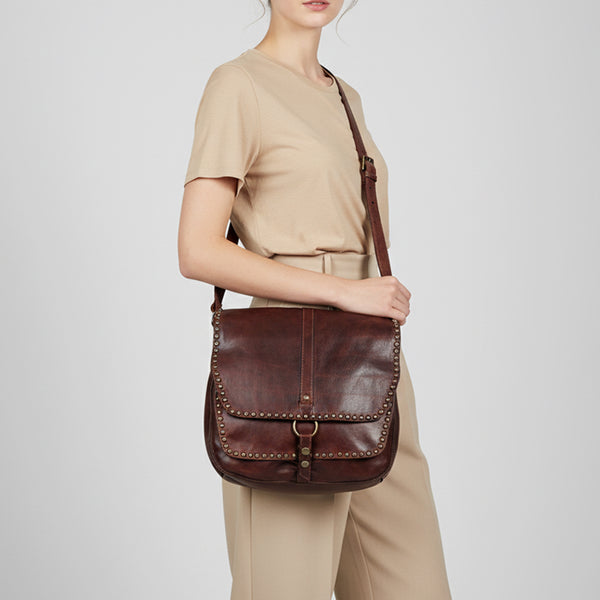 SWC157 Vintage-Inspired Studded Crossbody