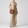 SWC159 Woven Leather Messenger Bag