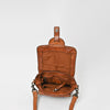 SWC162 Riveted Half-Moon Crossbody Bag