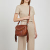 SWC164 Riveted Flap Fringe Crossbody