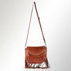 SWC164 Riveted Flap Fringe Crossbody