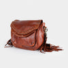 SWC164 Riveted Flap Fringe Crossbody