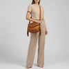 SWC164 Riveted Flap Fringe Crossbody