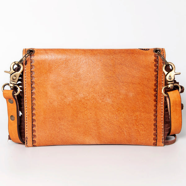 ADBGA168 American Darling Hand Tooled Floral Carved Genuine Leather Envelope Bag