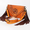 ADBGA168 American Darling Hand Tooled Floral Carved Genuine Leather Envelope Bag