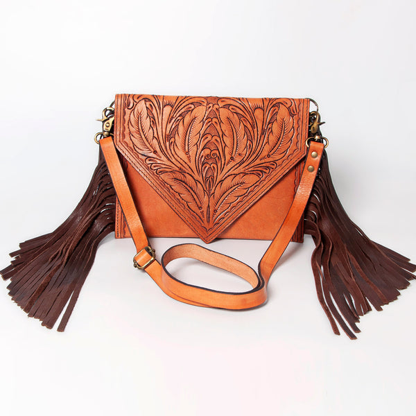 ADBGA169 American Darling Hand Tooled Genuine Leather Envelope with Fringes