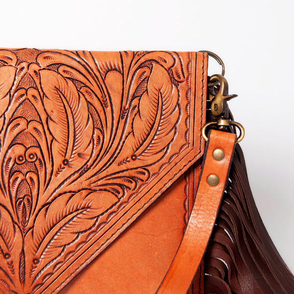ADBGA169 American Darling Hand Tooled Genuine Leather Envelope with Fringes