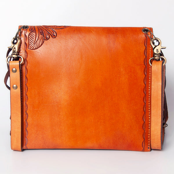 ADBGA170 American Darling Hand Tooled Genuine Leather Envelope Bag with Fringes