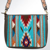ADBGA173 American Darling Western Tooled Leather Serape Pattern Crossbody Shoulder Bag