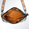 ADBGA173 American Darling Western Tooled Leather Serape Pattern Crossbody Shoulder Bag